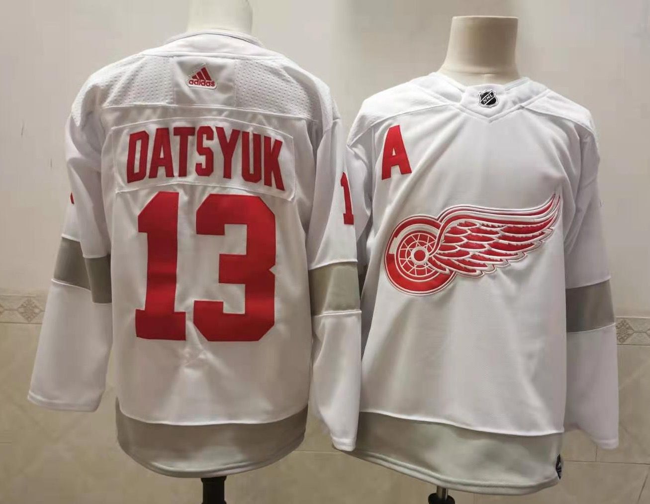 2021 Adidias Detroit Red Wings #13 Datsyuk White Men Reverse Retro Alternate NHL Jersey